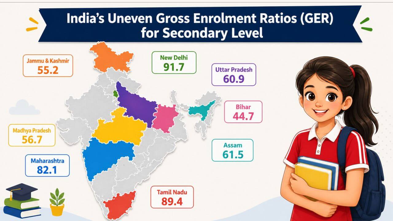 Exploring Key Indian Education System Problems and Solutions India’s Uneven Gross Enrolment Ratios (GER) for Secondary Level