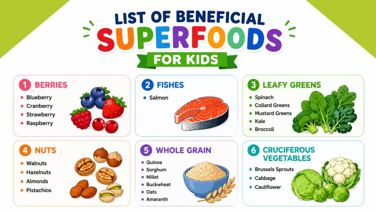 List of Beneficial Superfoods for Kids